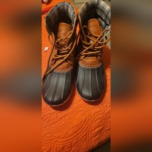 Women's Brown and Black Duck Boots